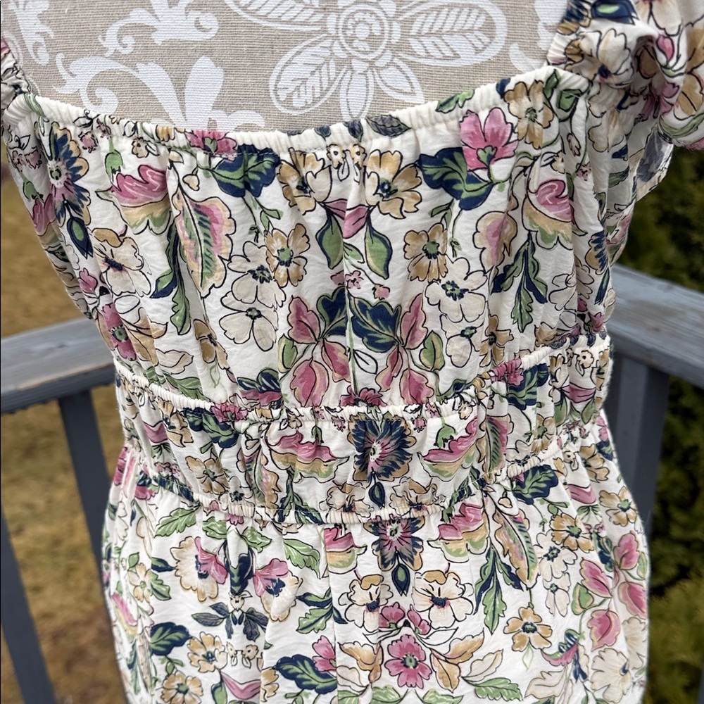 Floral Cream Print Dress sz M - Picture 6 of 13